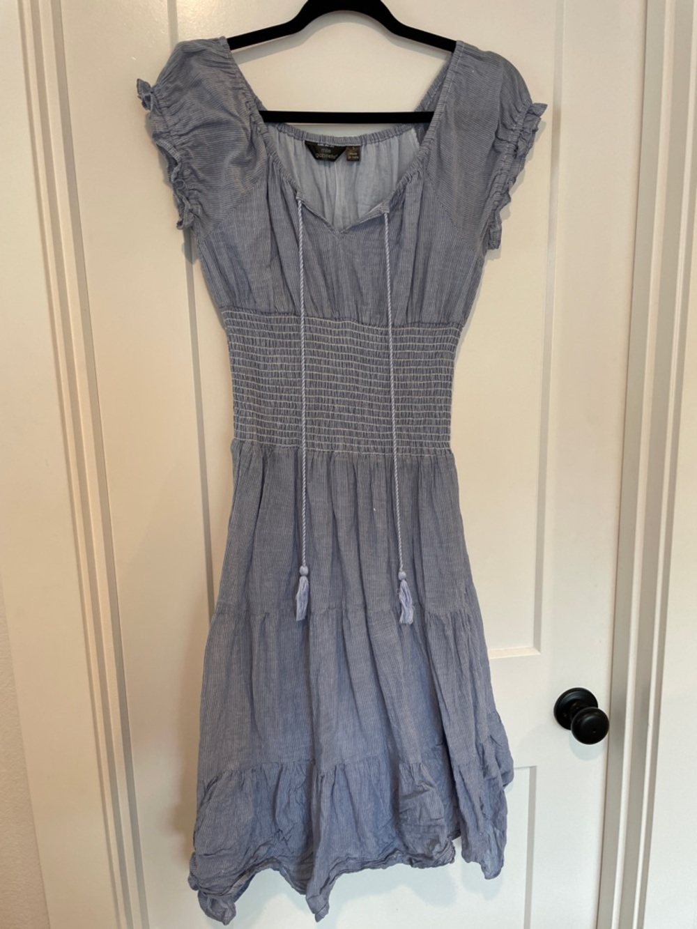 Light Blue Smocked Waist Summer Dress